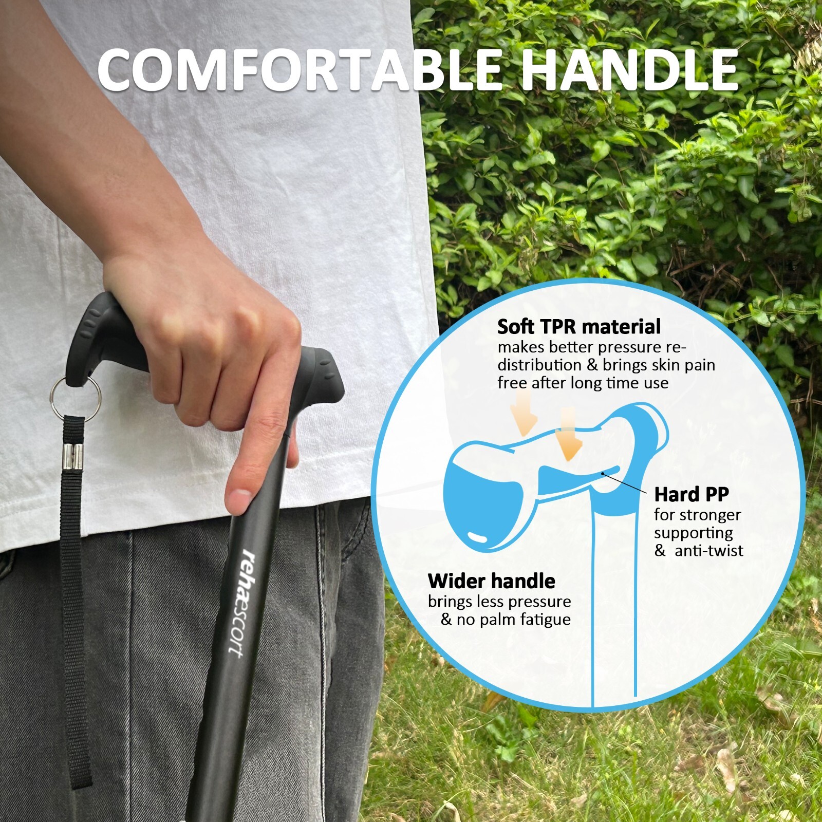 Adjustable Walking Cane,Lightweight Heavy Duty Sticks Pivot Tip Non-Slip