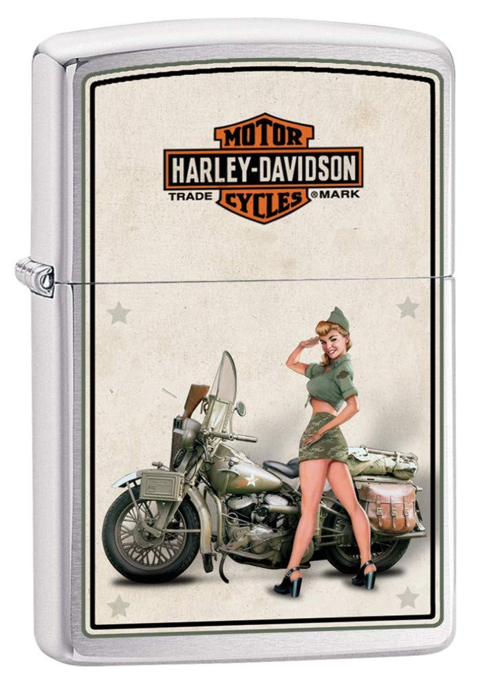 Zippo Harley-Davidson US Army Brushed Chrome Pocket Lighter, One Size
