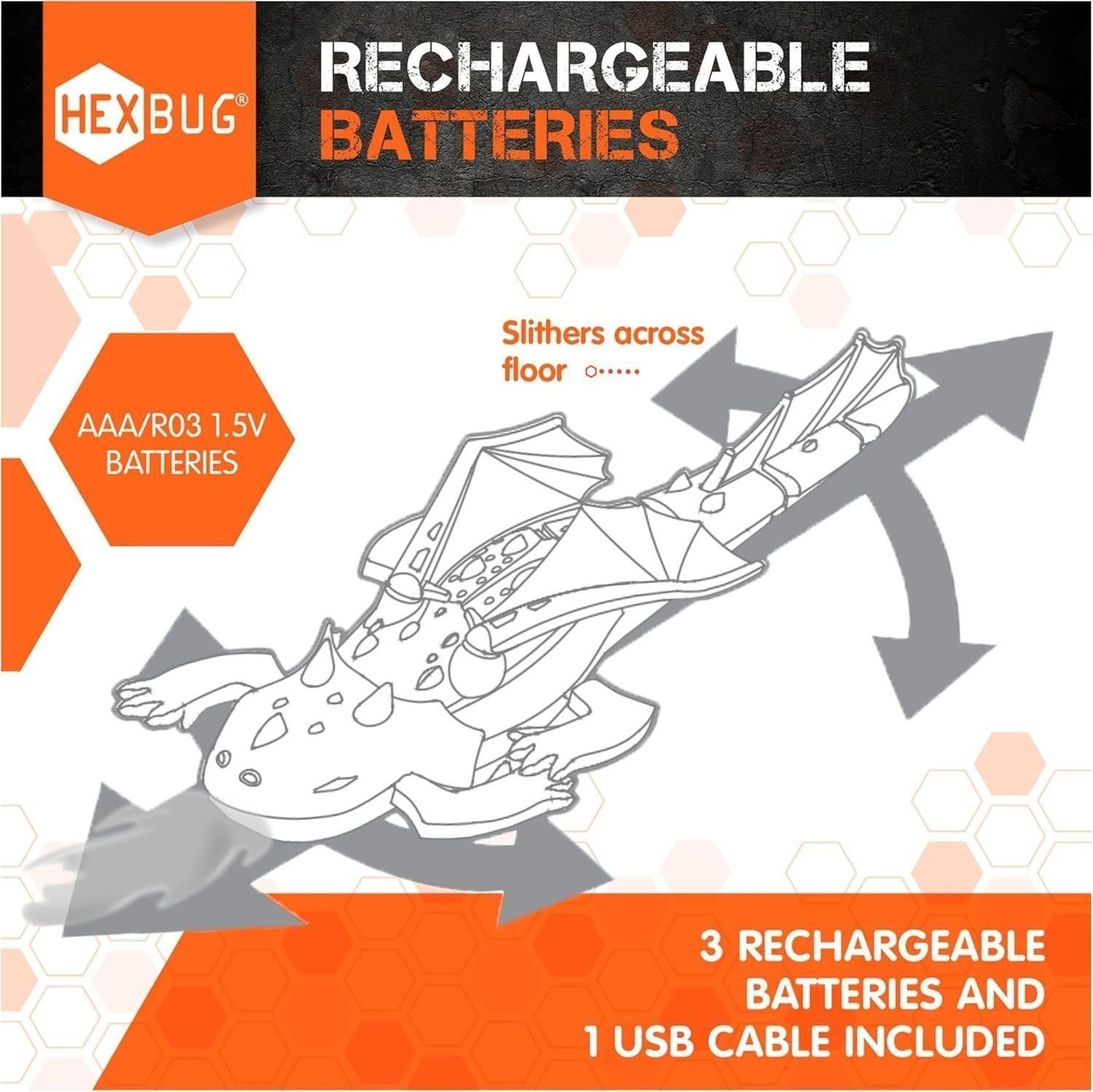 HEXBUG Remote Control Dragon Robot - LED Fire & Adjustable Wings [DAMAGED BOX]