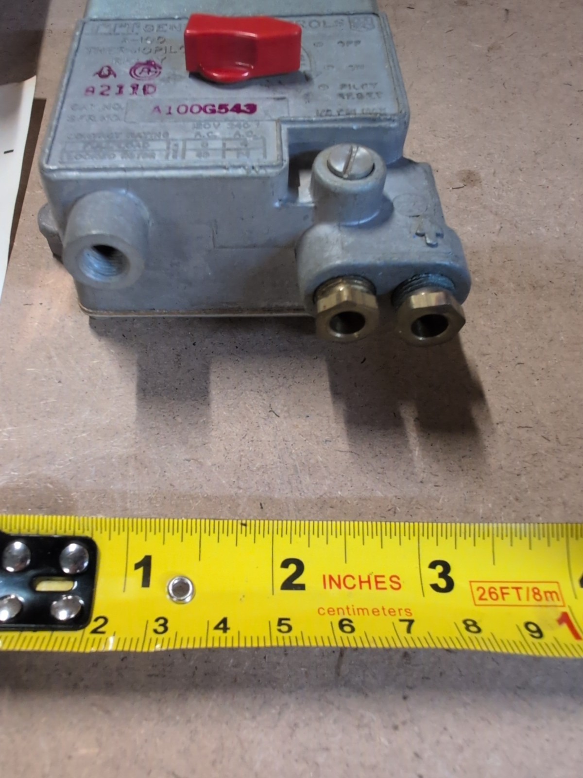 ITT General Controls, Thermopilot Relay, Manual Reset, SPST, A100G543