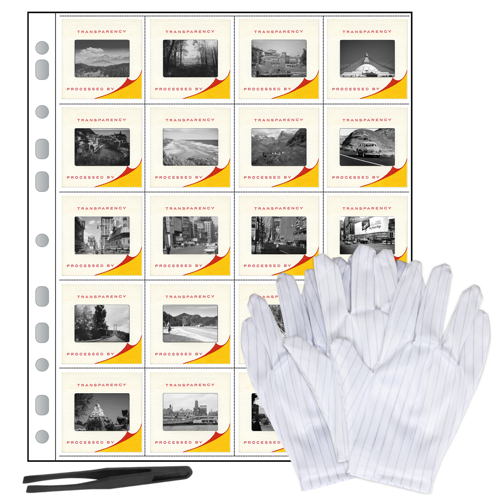 100Sheets 135 35mm Acid-free Archival Storage Pages Sleeves Slide Film Negative