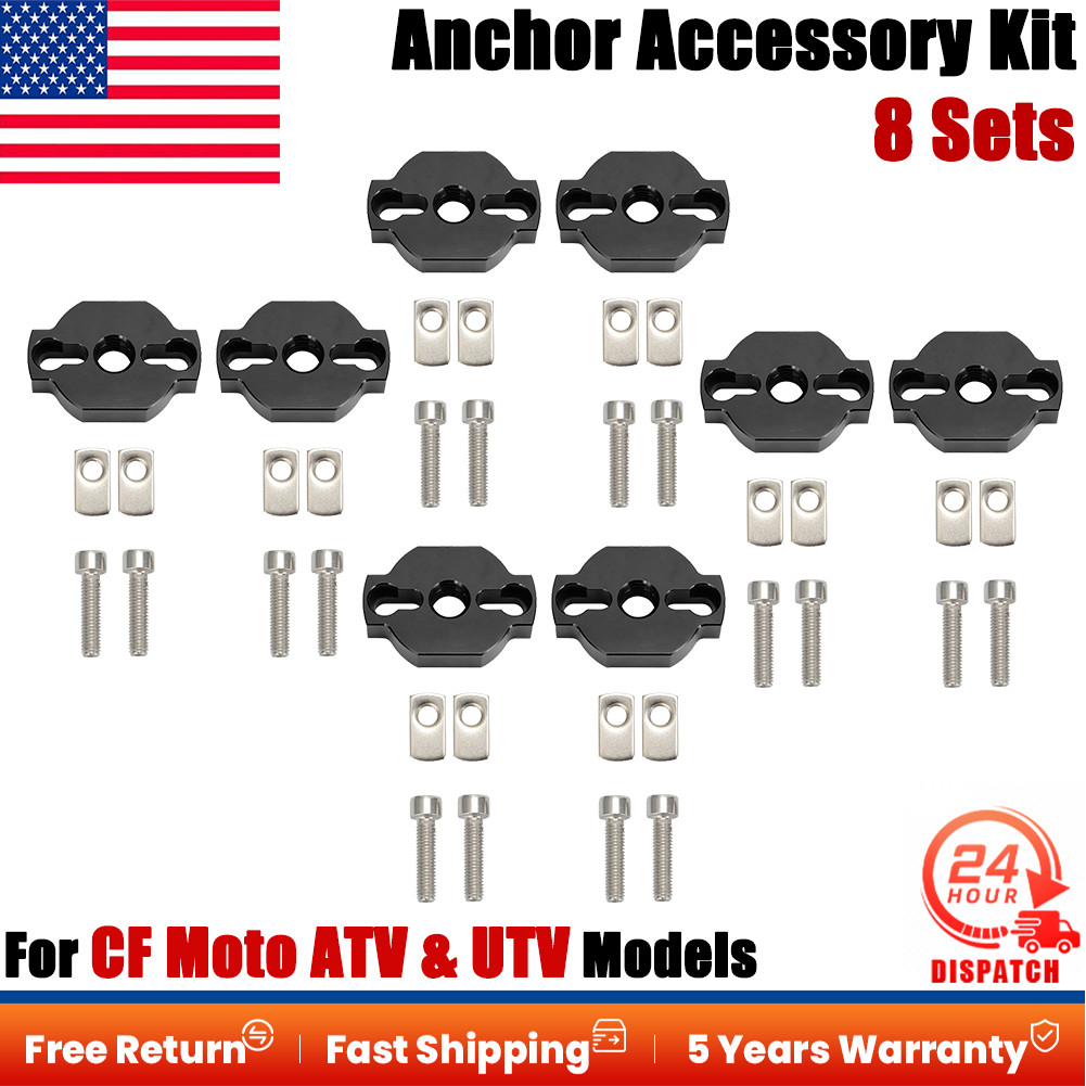 US For CF - MOTO ATV UTV Accessory Anchor Aluminum Tie Down Anchor Kit Set of 8