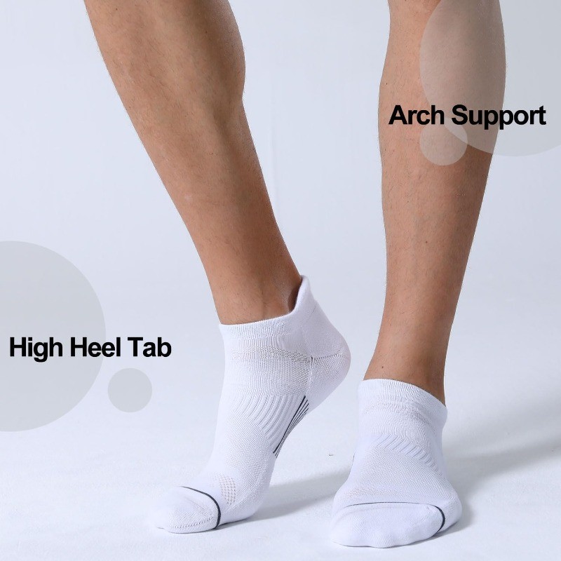Men's Ankle Running Socks Low Cut Cushioned Athletic Sports Socks 6/12/18 Pcs
