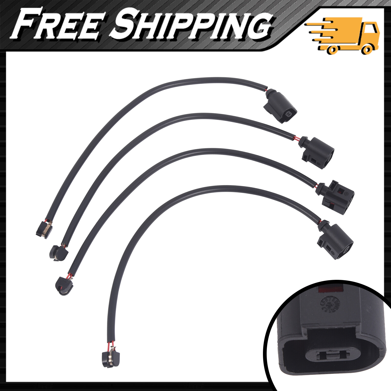 4Pcs Front LH & RH Brake Pad Wear Sensor Fits Volkswagen Touareg Porsche Cayenne