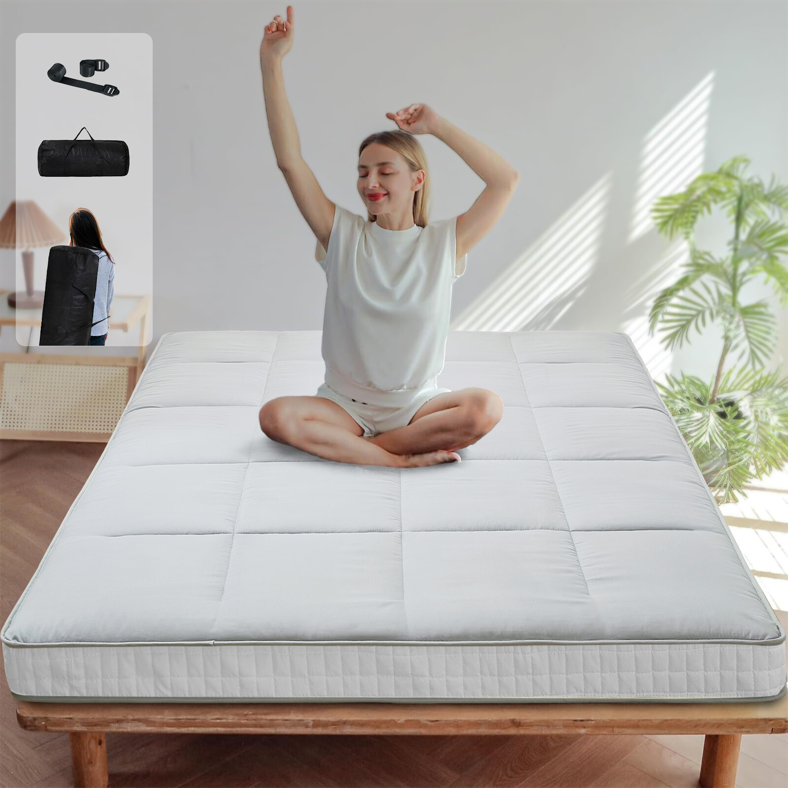 NAIZEA Japanese Floor Mattress Mattress Topper for Back Pain Camp Mattress Mat