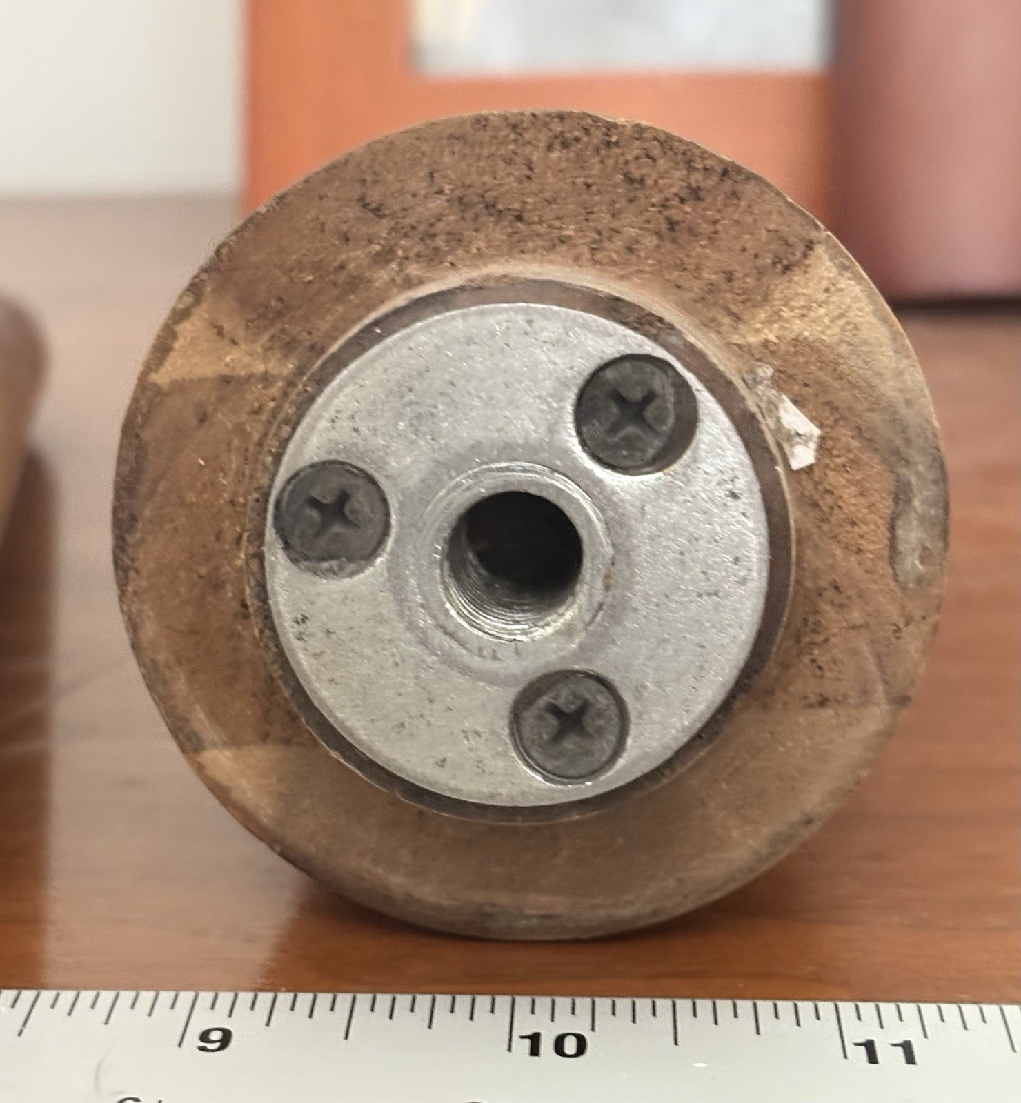 FOUR VINTAGE TEAK 8"Hx2.75"D MID CENTURY MODERN CONICAL DOWELLED FURNITURE LEGS