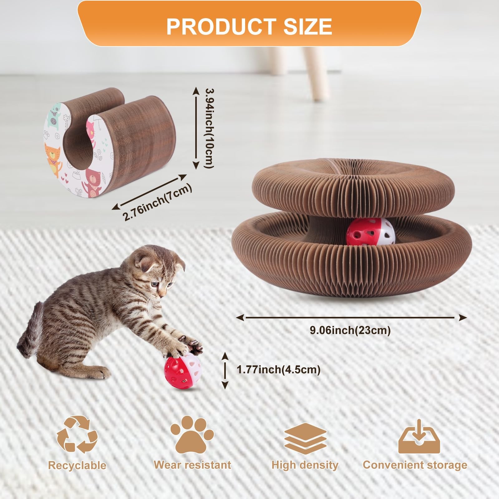 Juguetes rascadores para gatos, juguetes gatitos, almohadillas rascadoras cartón