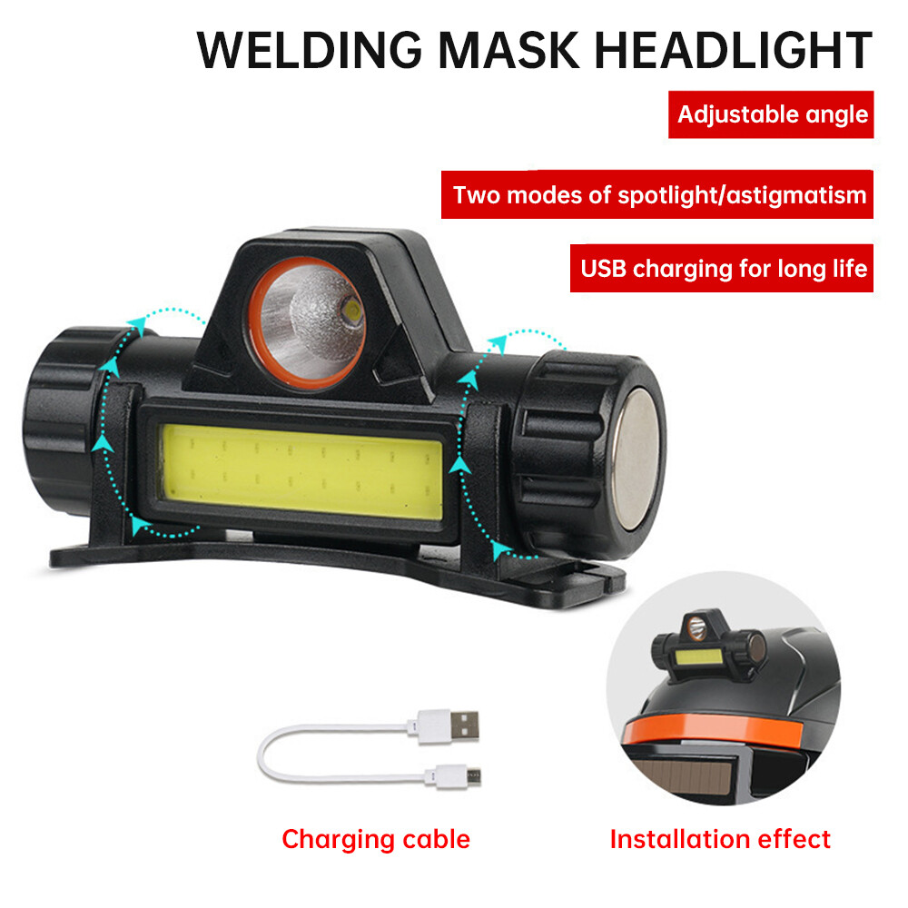 Automatic Dimming Headlight For Welding Helmet USB Charging 2-Purpose Light New