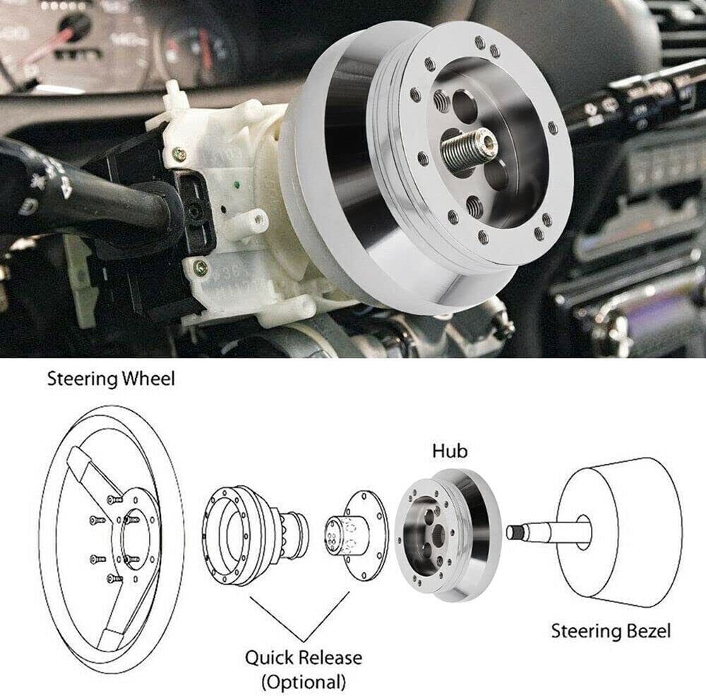 For GM Chevy 5 & 6 Hole Steering Wheel Polished Hub Adapter Flaming River Ididit