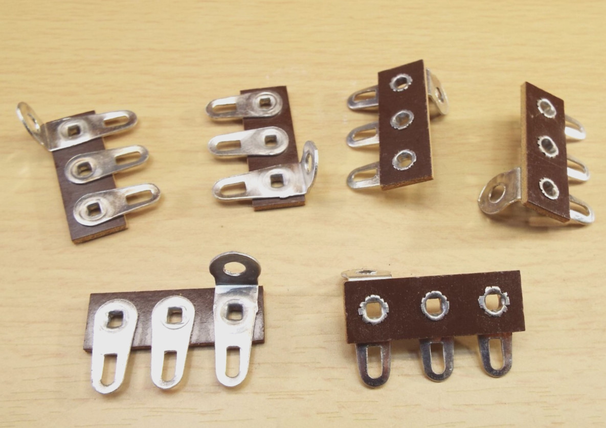 QTY6 PHENOLIC HD LARGE 3 LUG TERMINAL SOLDER STRIP 1 COMMON CHASSIS GROUND TAB