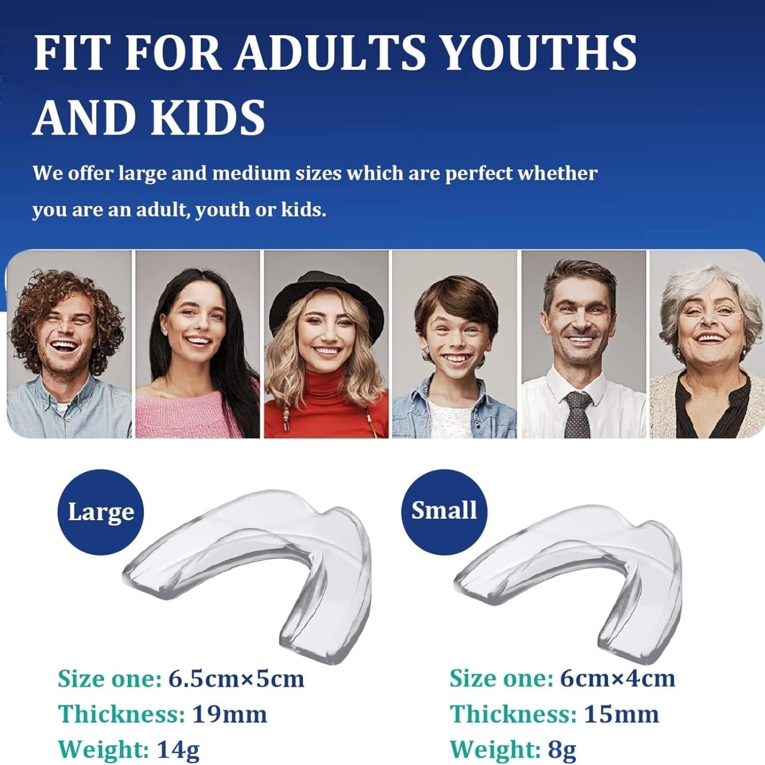 Moldable Mouth Guard 2 Sizes, Pack of 4 Teeth Clenching Grinding at Night Sleep