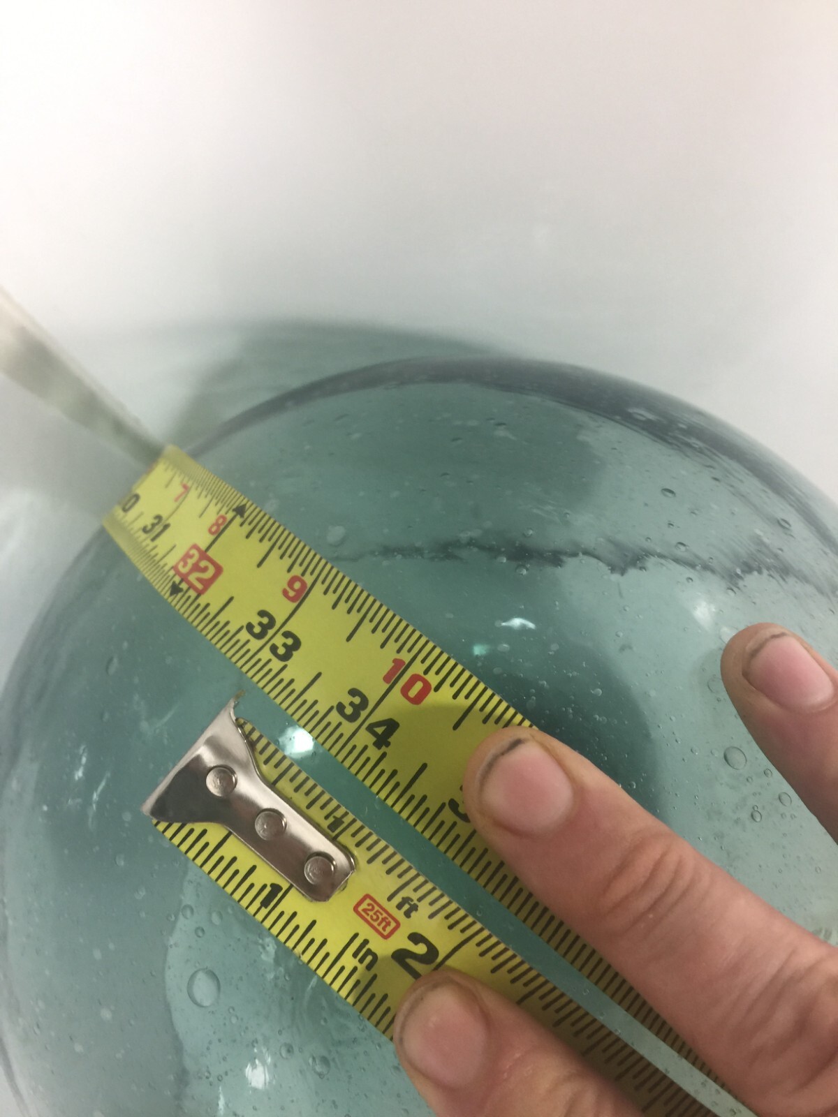 Antique Japanese Glass Extra Large 33" Circumference Fishing Float Blue Green