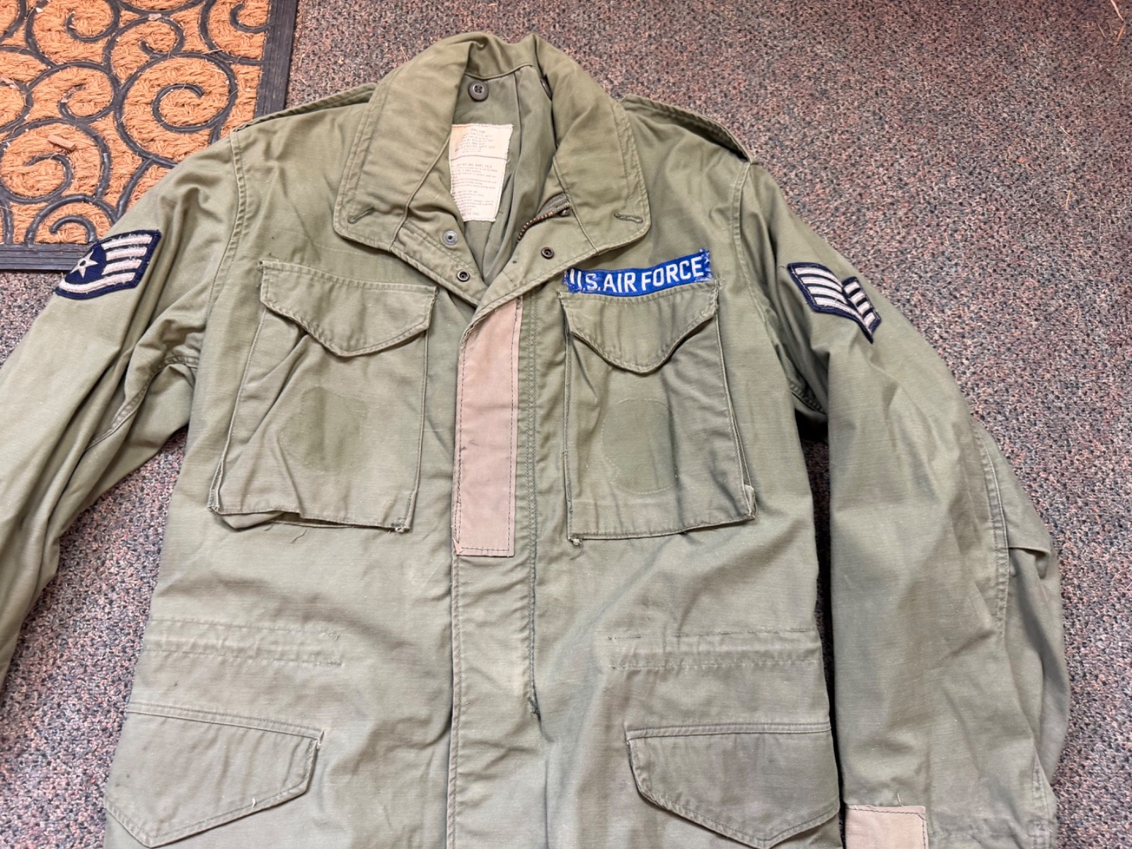 ORIGINAL VIETNAM WAR US ARMY OG-107 COLD WEATHER PARKA-SMALL SHORT