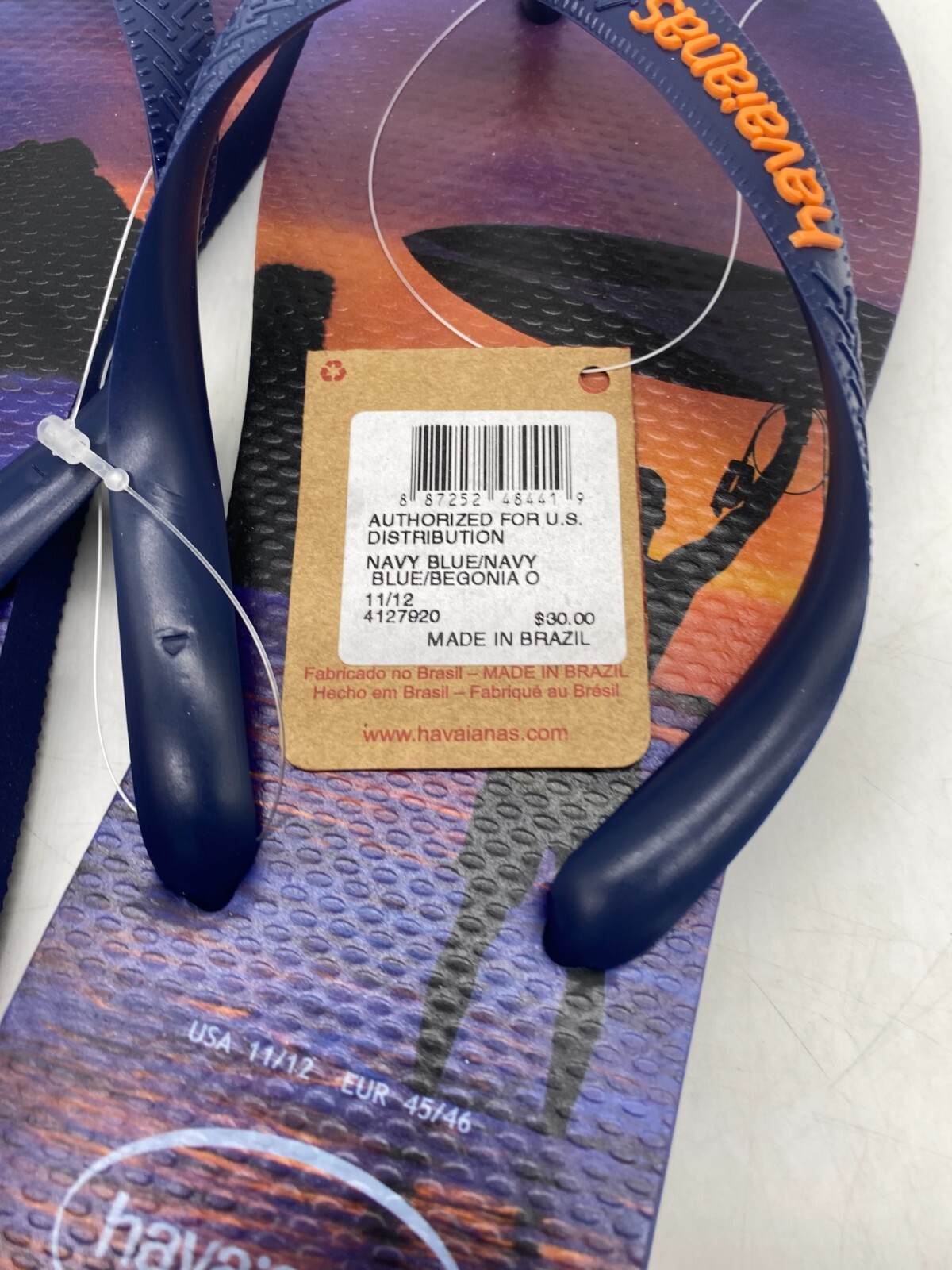 Havaianas Hype Navy Blue Flip Flops Men's Size 11/12