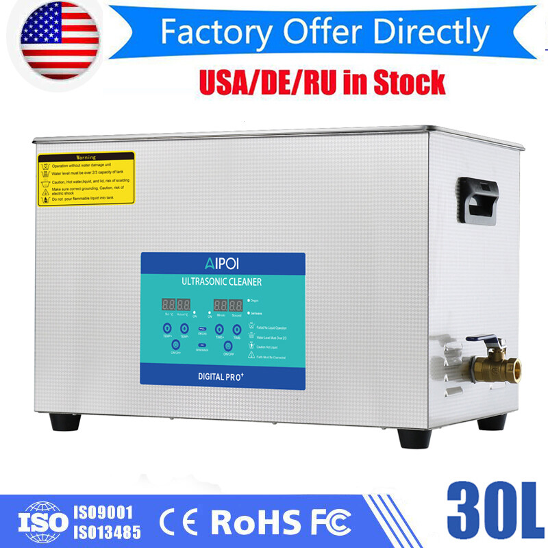 Stainless Steel Industry Ultrasonic Cleaner 30L Heated Heater w/Timer & Heater