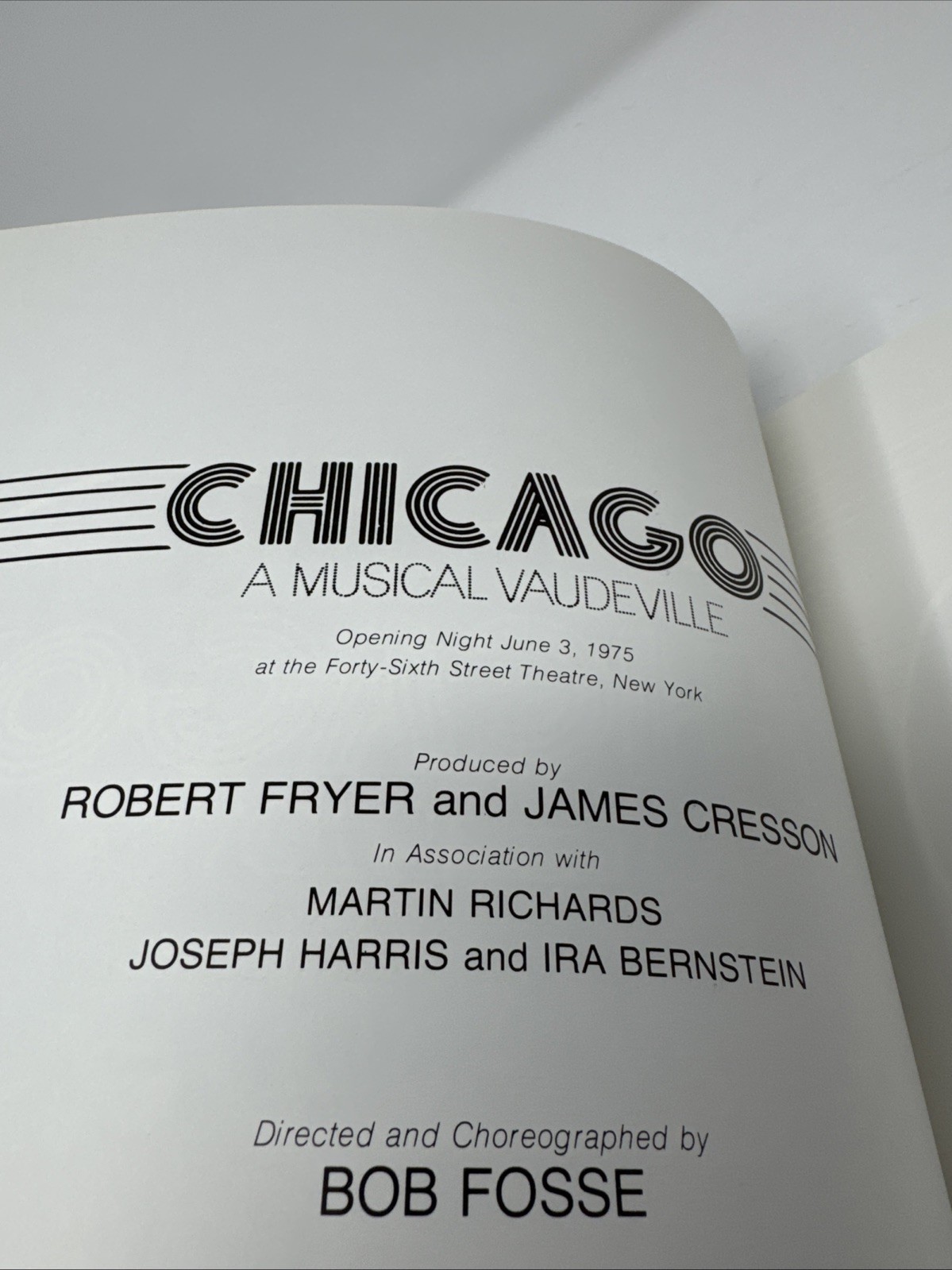 Chicago Vocal Selection Sheet Music Vintage 1975 Opening Night Performance