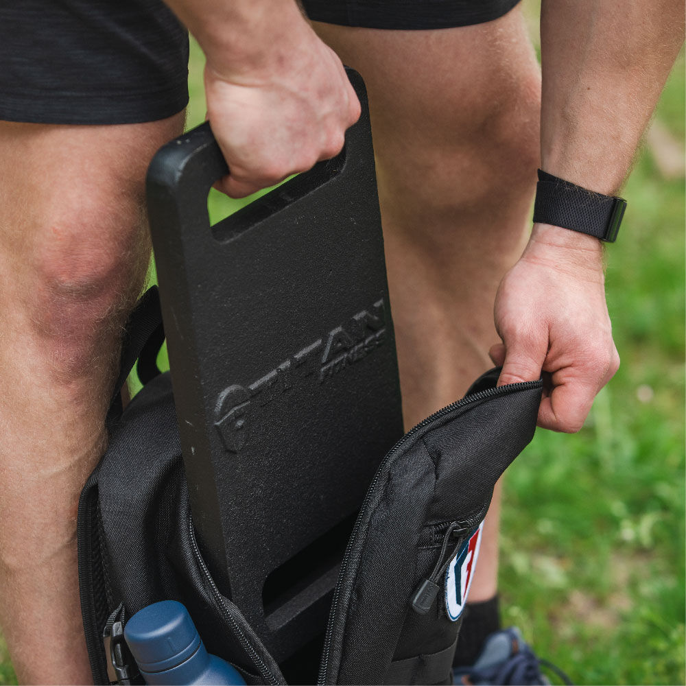 Titan Fitness 30 LB Cast Iron Ruck Weight Plate, Backpack Weight Training