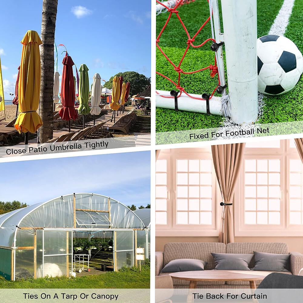 25-100 Pcs 6" 9" Black Ball Bungee Bungie Cord Canopy Tarp Tie Downs Straps US