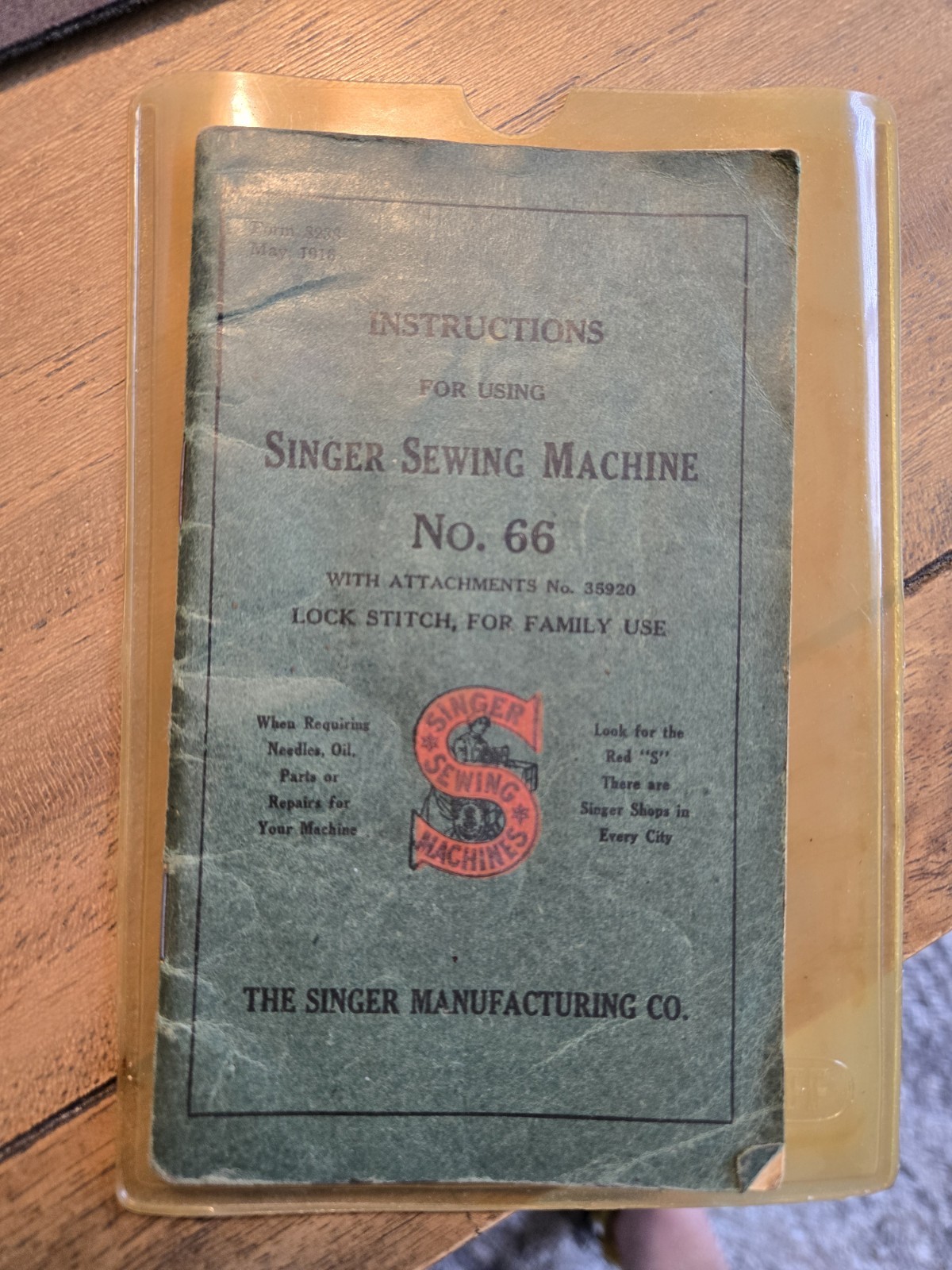Vintage SINGER SEWING MACHINE 1915 Instruction Operating MANUAL Booklet #66 NICE