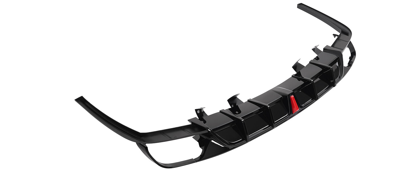 Fits 2018-2022 Honda Accord NEW Rear Bumper Diffuser & Light Glossy Black Trim