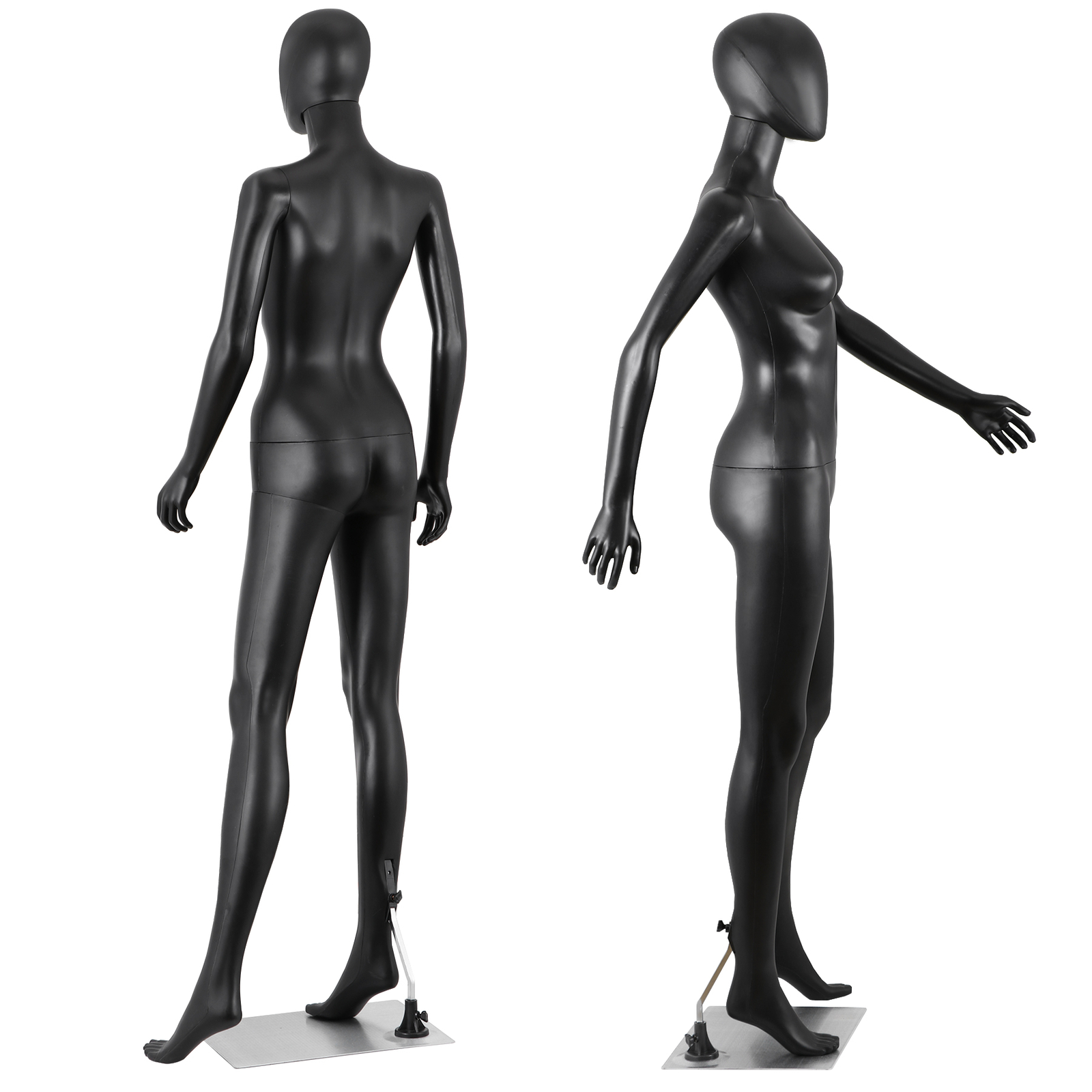 70"Female Mannequin Full Body Realistic Display Head Turns Dress Form Base Black