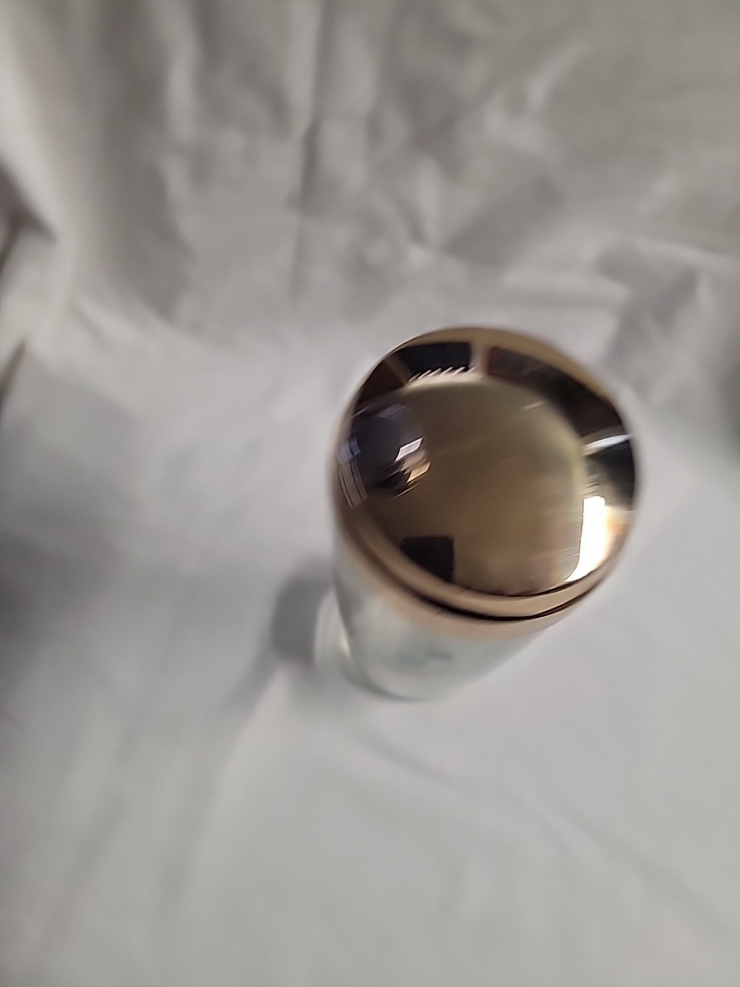 Vintage glass cocktail martini shaker with Painted Shells Design Beach Style