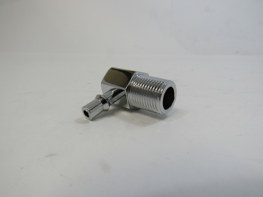 GM Intake Manifold Vacuum Fitting 3/8" NPT 1/4" Barb Chrome Aluminum