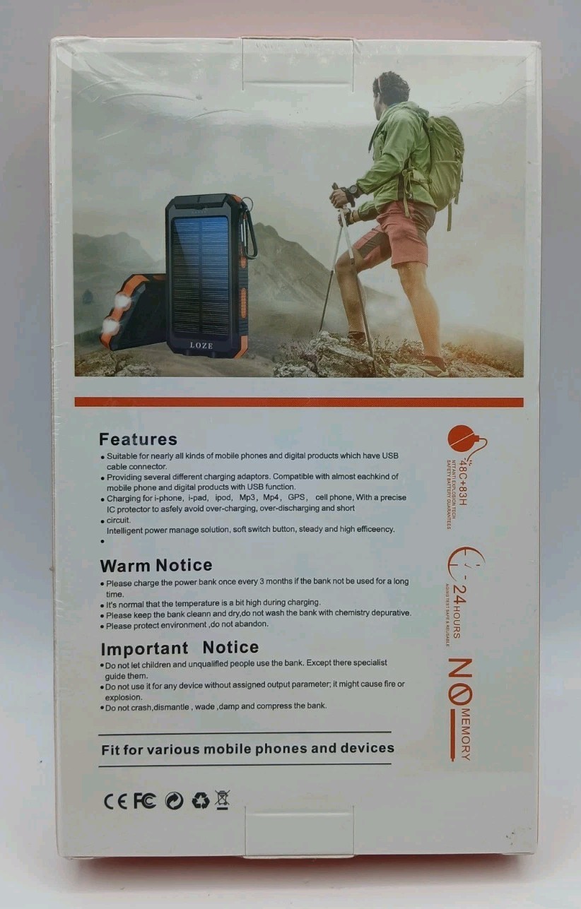 LOZE Solar Charger, 38800mAh Solar Power Bank, Outdoor Portable Flash Charger