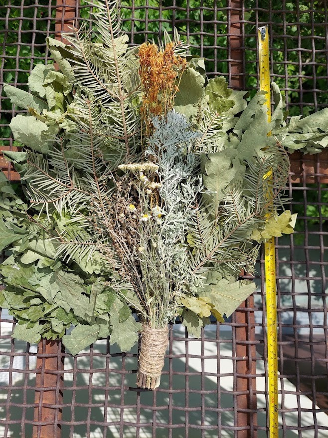 18st Oak brooms+herbs sauna banya venik whisks Eiche eco 2025 Ukrainian free shi