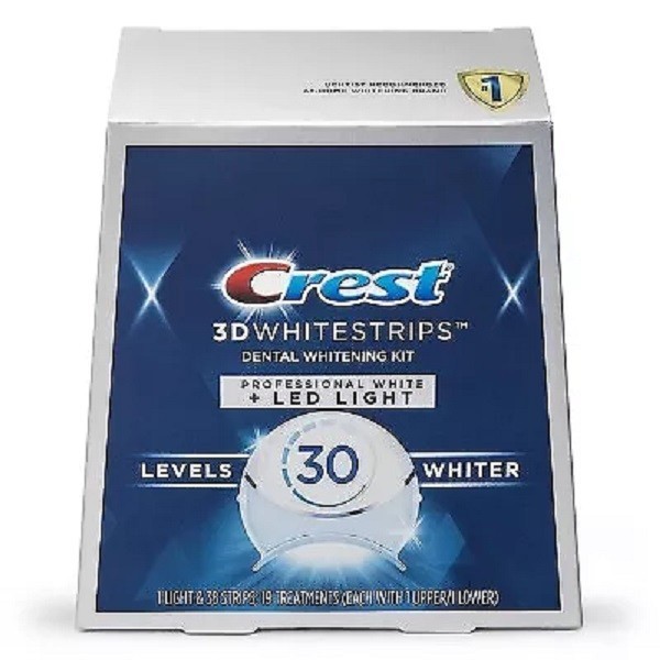 Crest 3D Prof White Teeth Whitening Kit+LED Light -38 Strips 10/2026+ Dented Box
