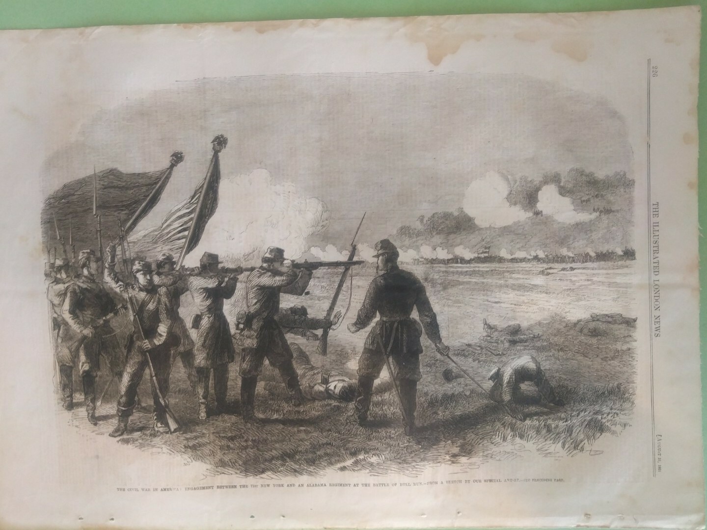vintage print Battle Of Bull Run 71st New York and an Alabama Regiment 1861