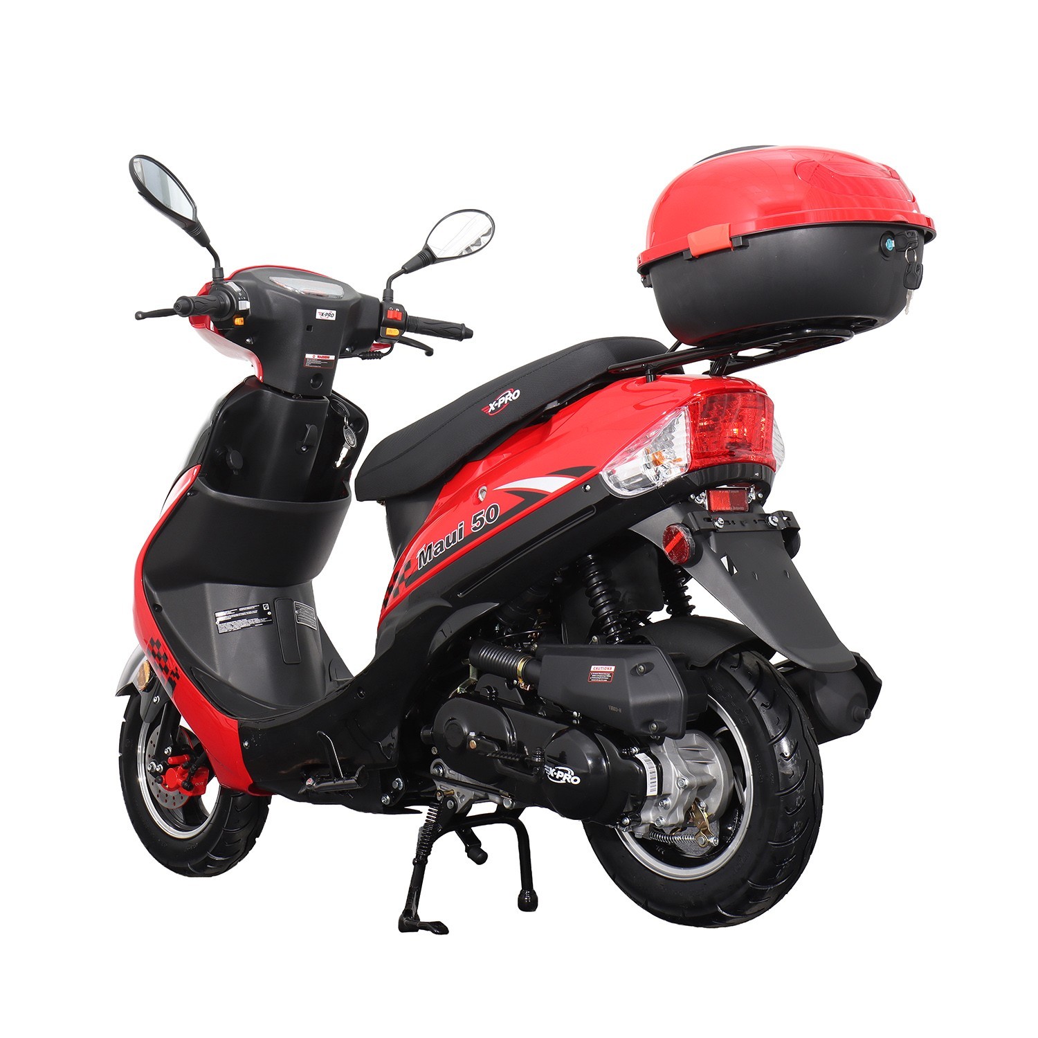 X-PRO Maui 50cc Gas Scooter Moped with 10" Aluminum Wheels, Electric/Kick Start