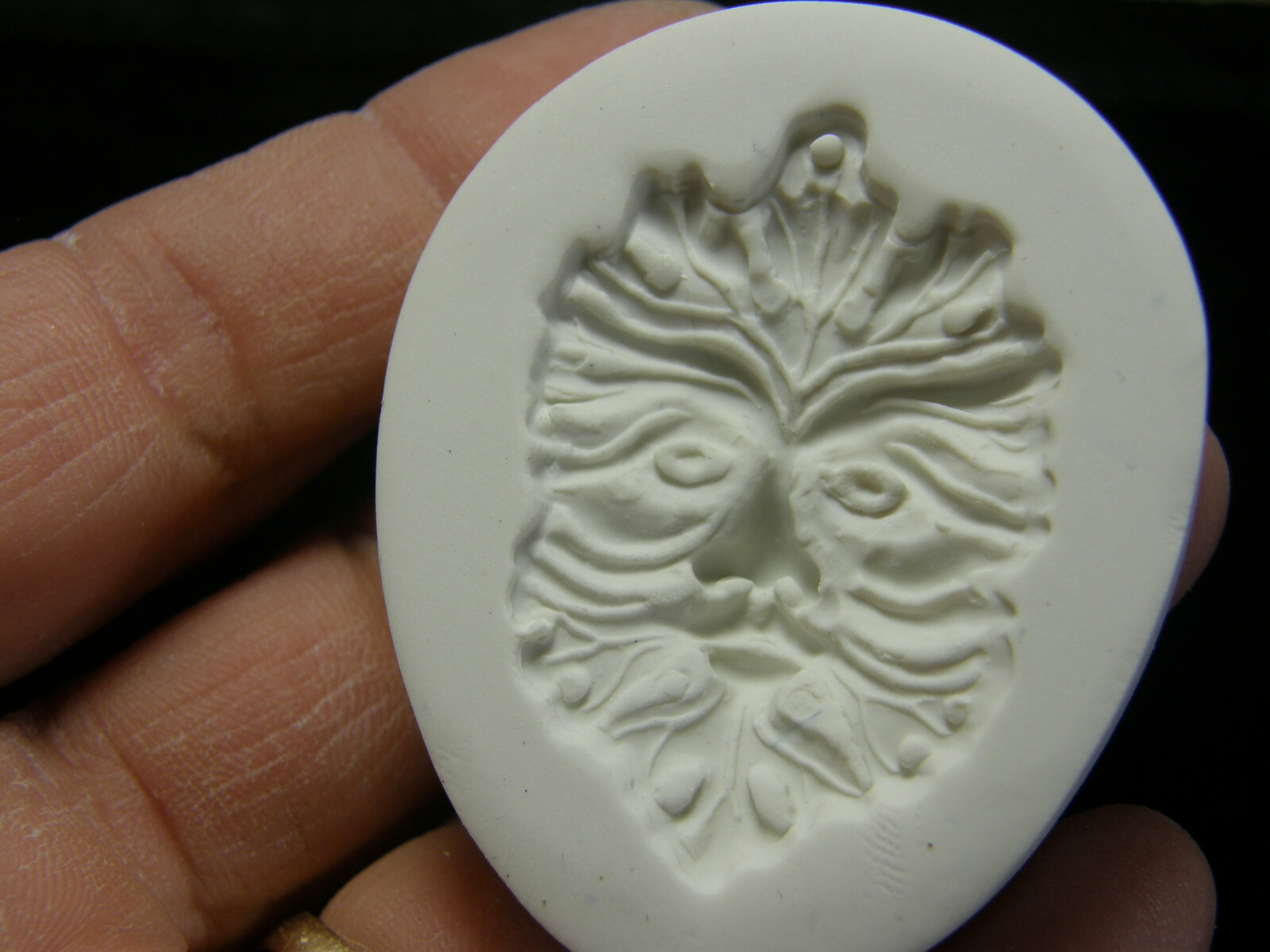 Green Man Face Polymer Clay Mold (MD1533)