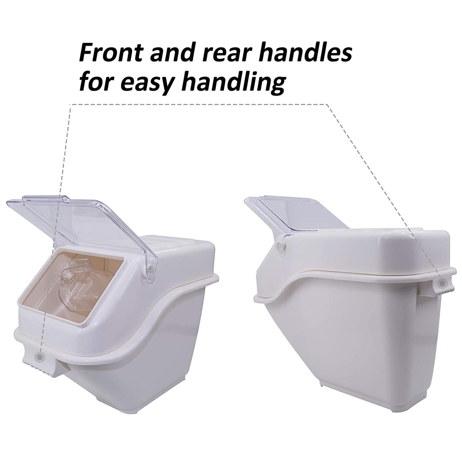 Hakka 8.8 Gallon Ingredient Bin with Scoop 200 Cup Commercial Food Shelf-Storage