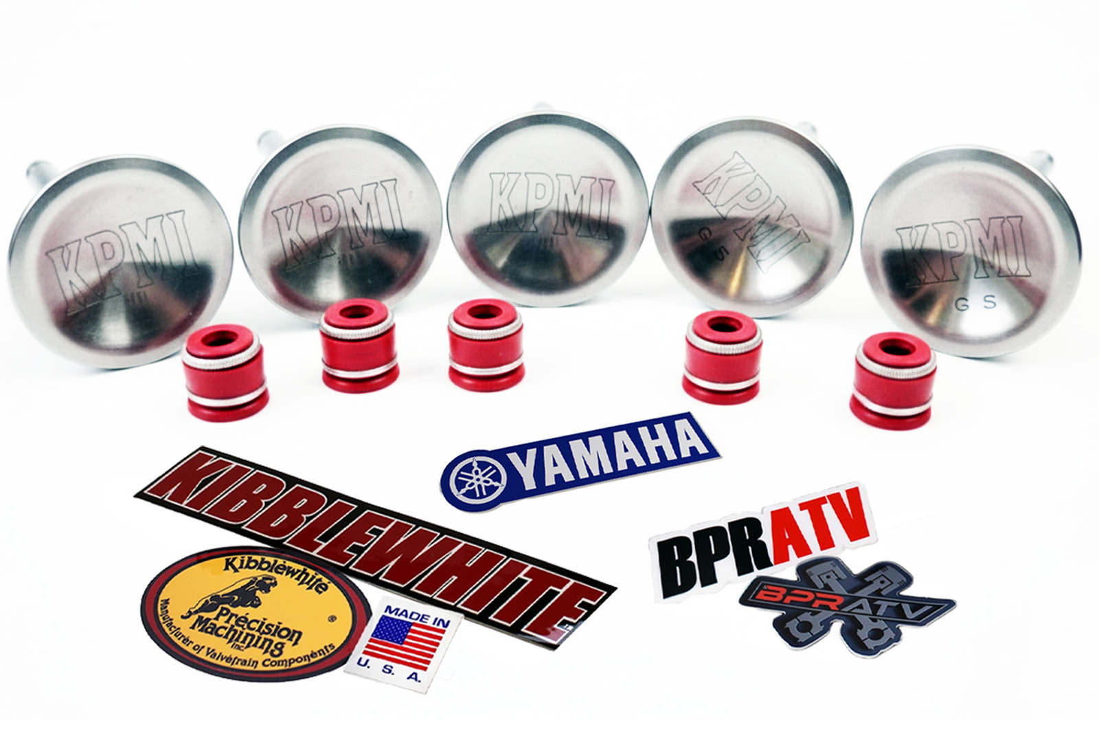 Kibblewhite +1mm Stainless Valve Set YFZ450R YFZ450 YZ450F WR450F RED Seals USA!