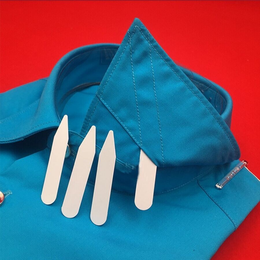 100pcs Plastic Collar Stays for Men – Shirt Collar Support Stiffeners Lifter