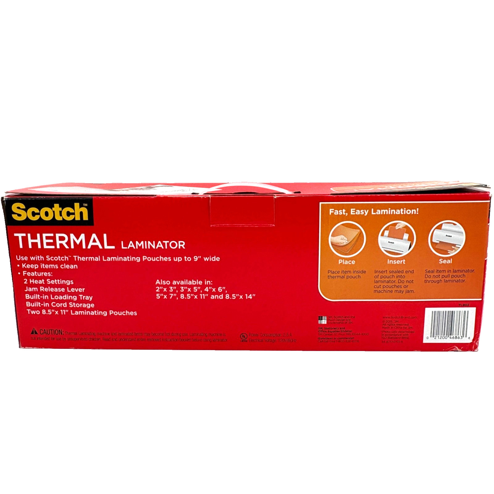 Scotch TL902 Thermal Laminator with 2 Letter-Size Laminating Pouches