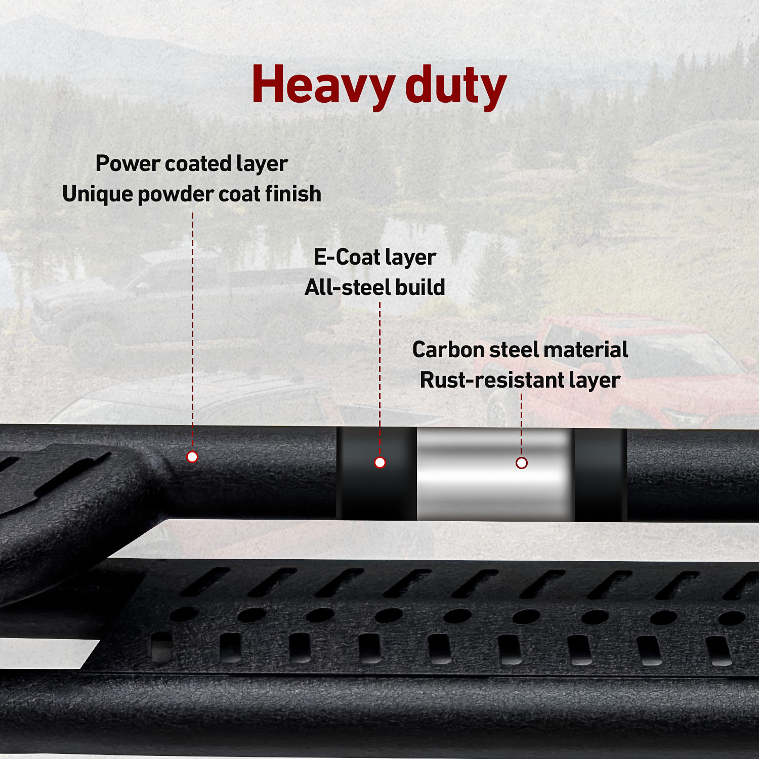 Vijay For 2022-2026 Toyota Tundra Crewmax Cab Running Board & Step Bar Nerf bar