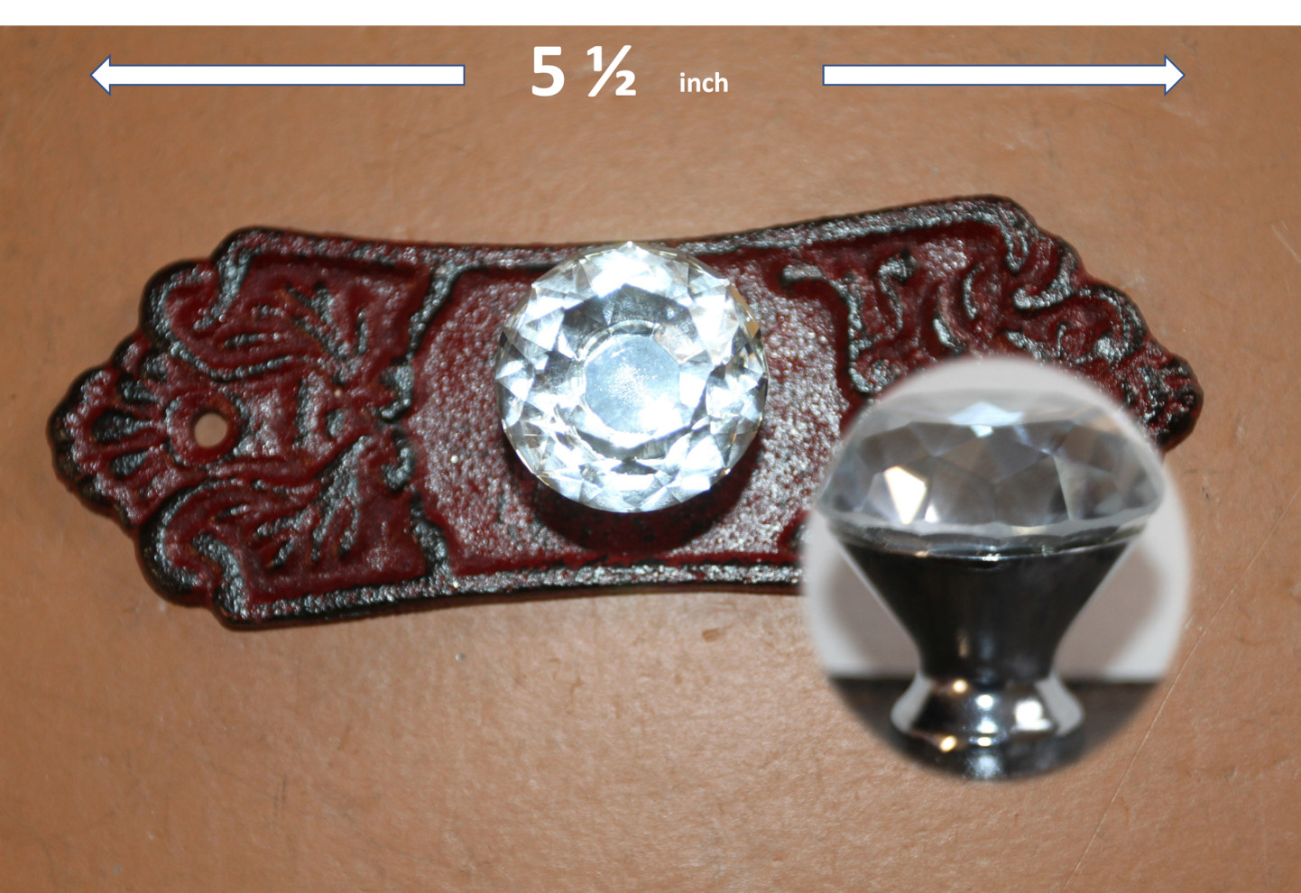 Antique Style Drawer Pull Crystal Look Glass Knob, HW-107 Free 2 Day Shipping