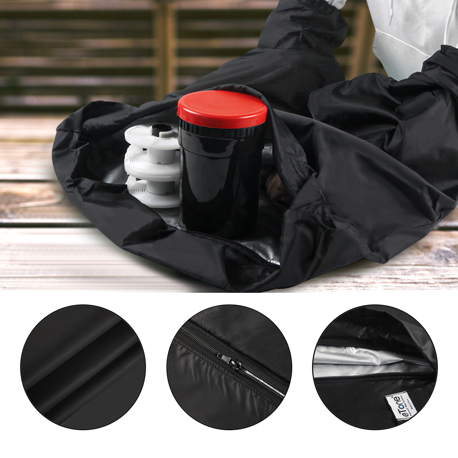 Outdoor Film Changing Developing Darkroom Zipper Bag Double Layer Load 56x58cm