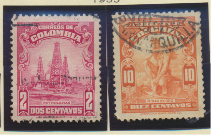 Colombia Stamps Scott #437 & 439, Used