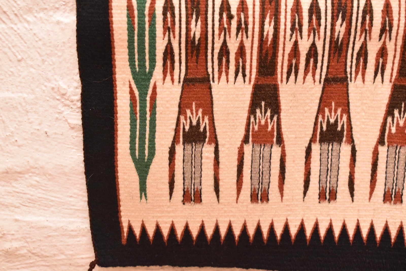 Antique Navajo Rug Native American Indian Yei Pictorial Weaving 27x22 Textile