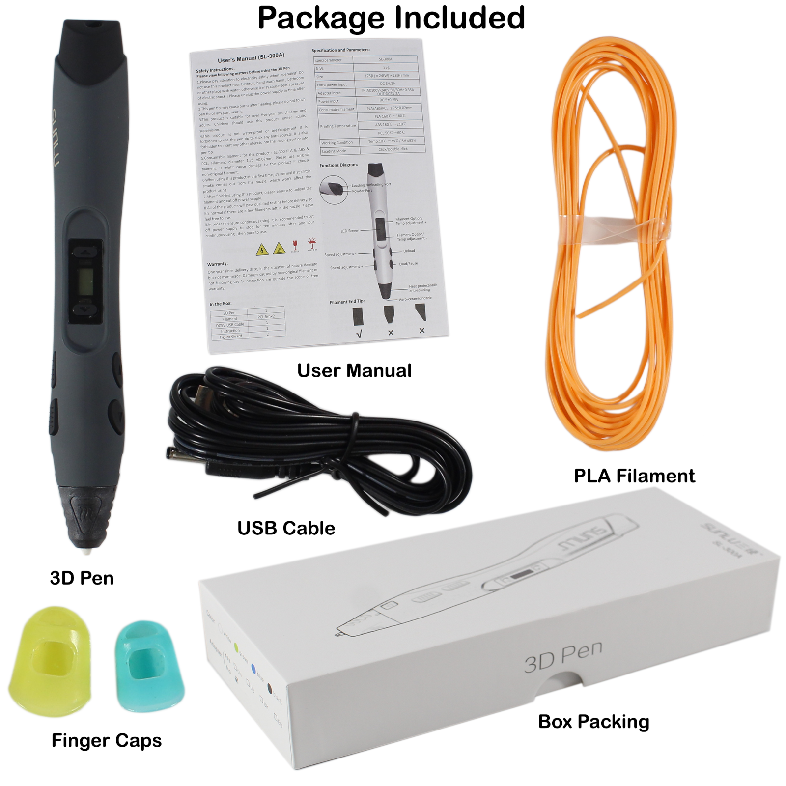 3D Printer Pen Set Free PLA Filaments for Art Intelligent Crafting Doodler