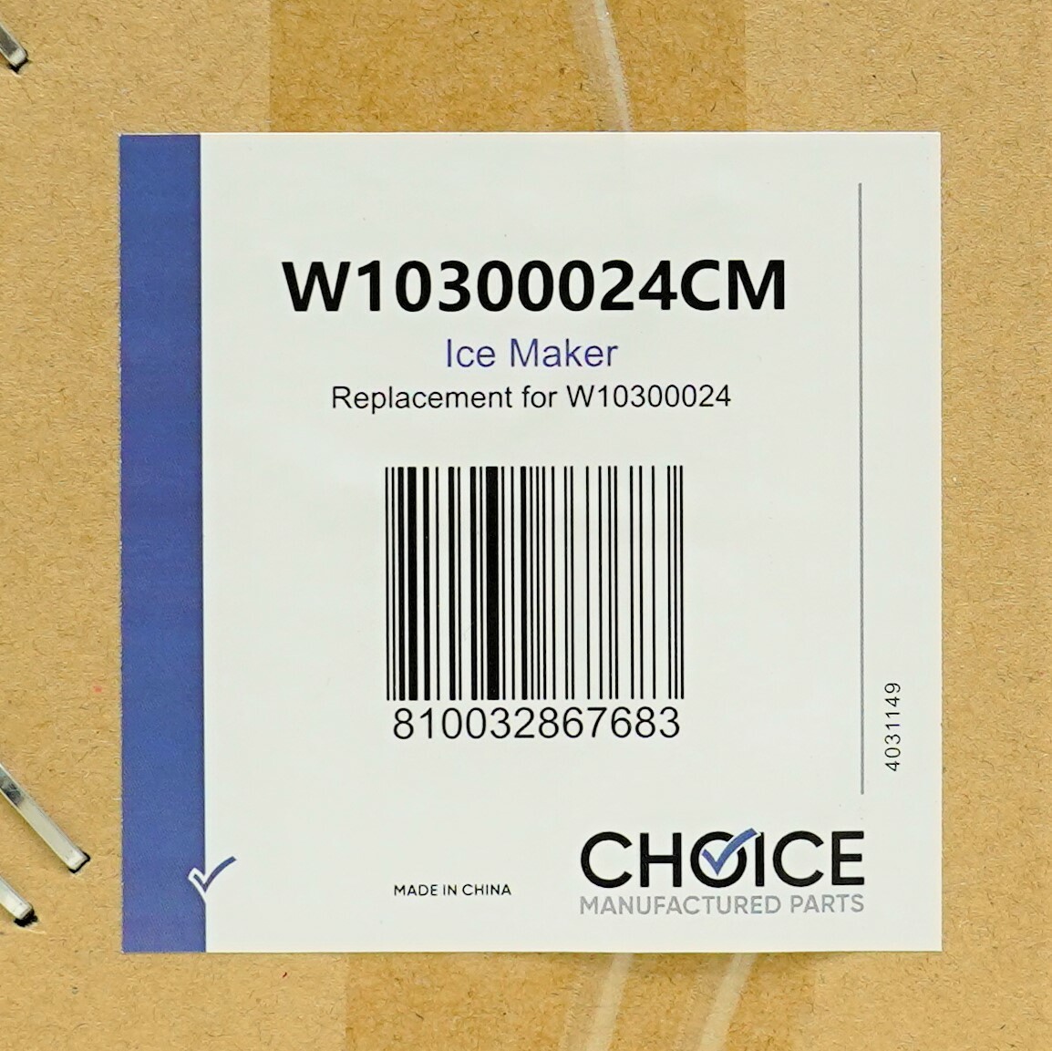 Choice Parts W10300024 for Whirlpool Refrigerator Ice Maker WPW10300024