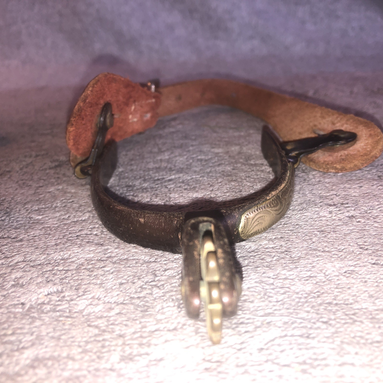 Vintage Antique Spurs w/ Leather Straps Cowboy Western Rodeo