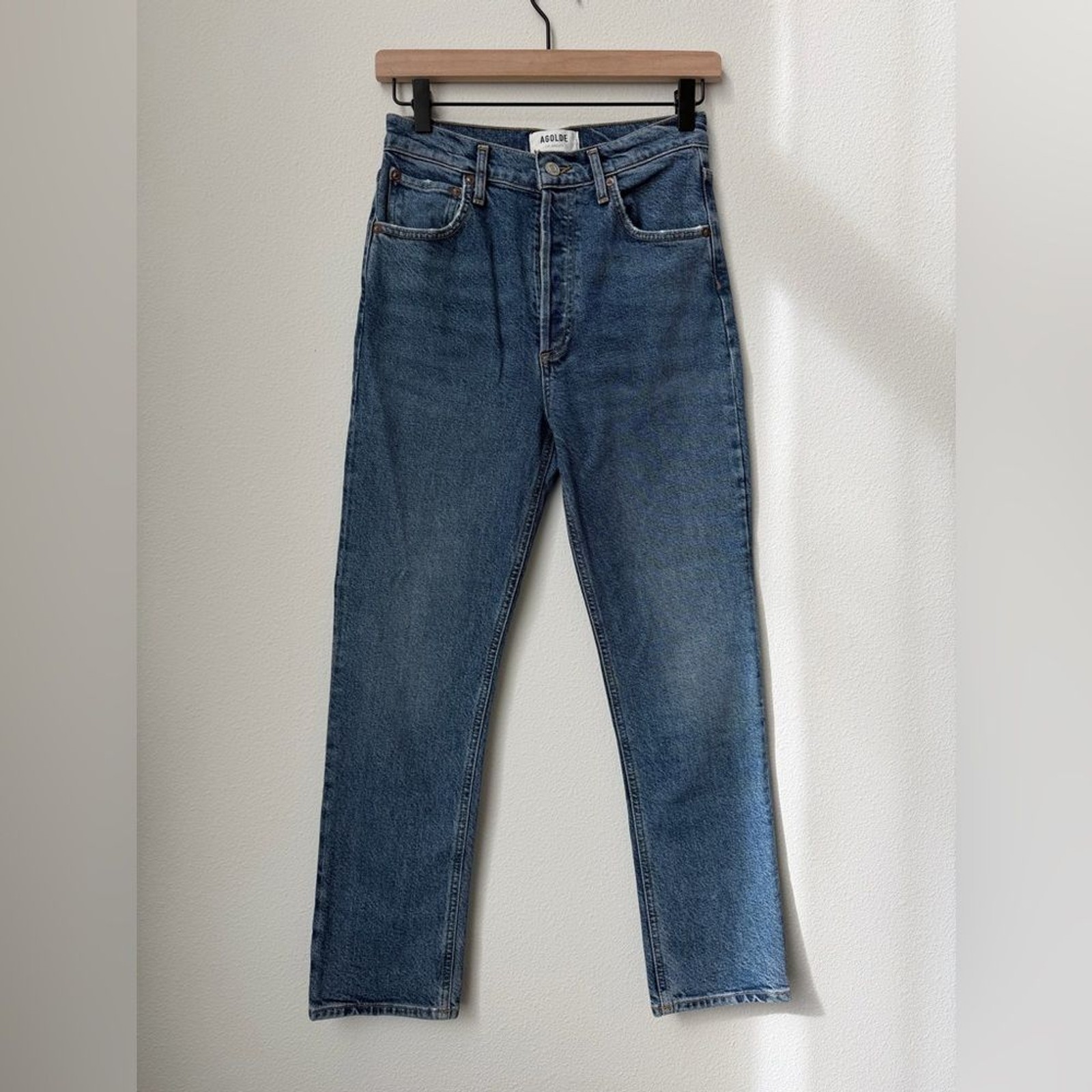 AGOLDE Riley High Rise Straight Crop Jeans in Transfer - Size 25