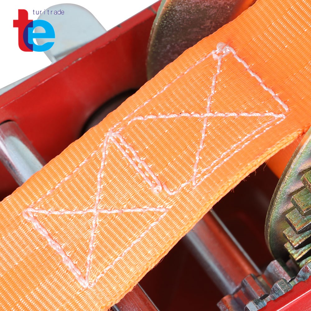 3500LBS Red Hand Winch Hand Crank 2 Gear Red Strap ATV Trailer Boat