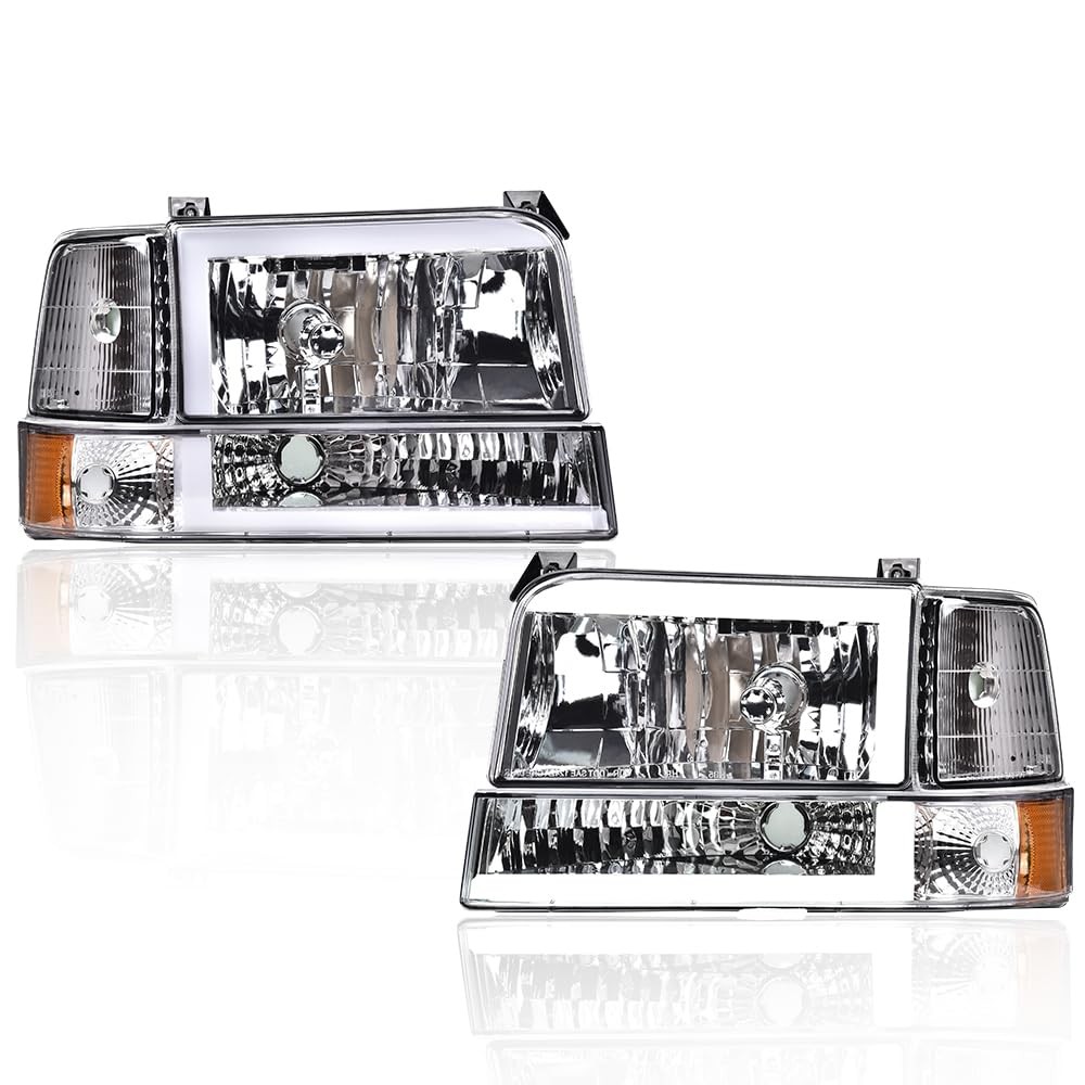 LED Headlights Assembly Front Headlamps for Ford F150 Bronco 1992-1996