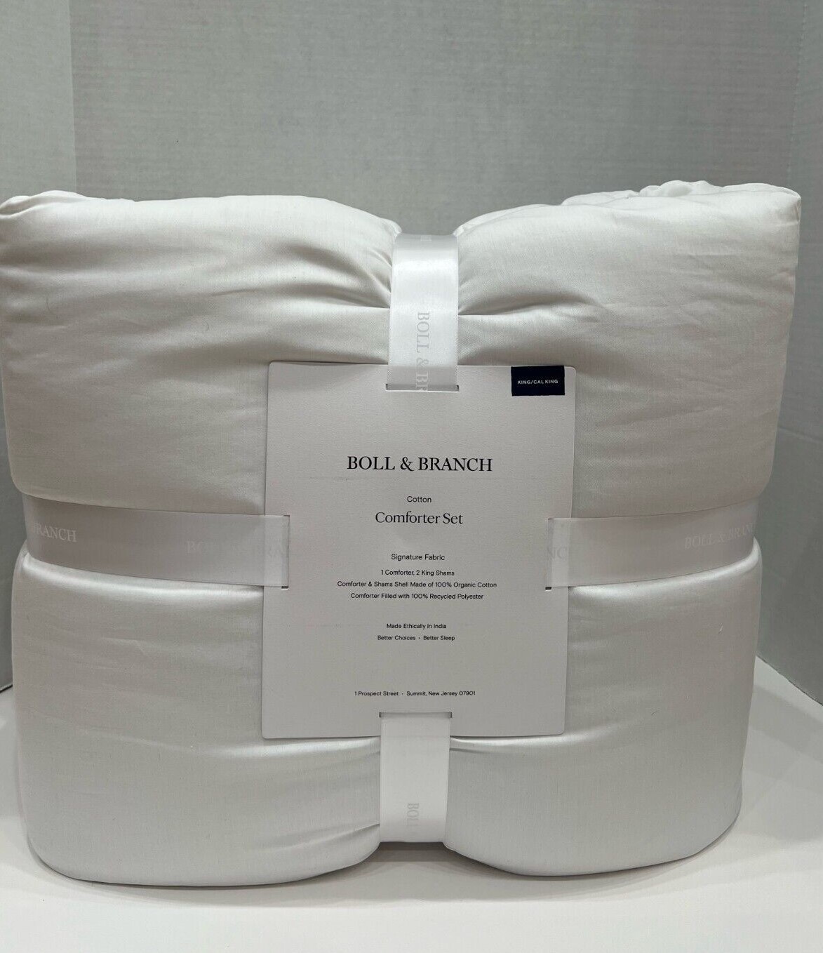 BOLL & BRANCH 3pc Comforter Set 100% Organic Cotton Twin, Full/Queen, King