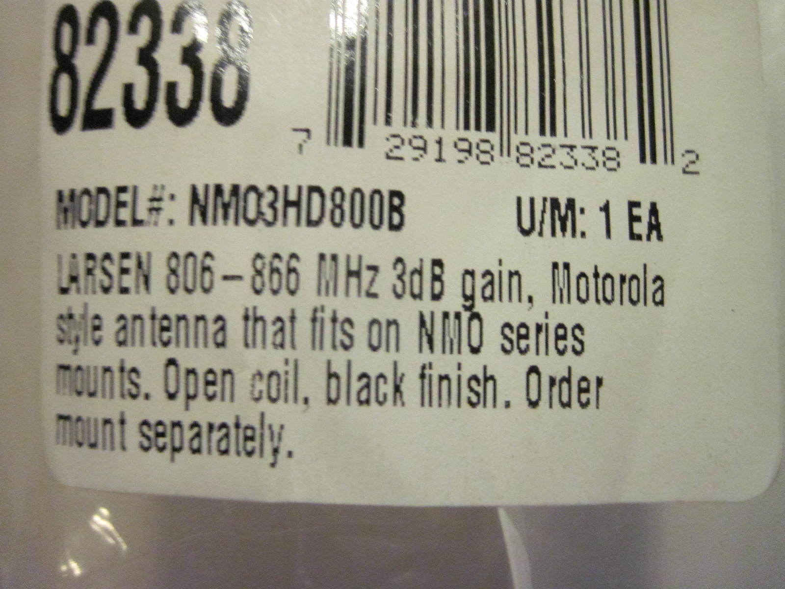 Larsen NMO3HD800B 82338 Antenna 806-866 MHZ 3dB motorola style fits NMO series